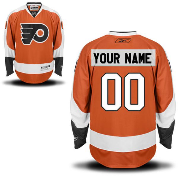 Reebok Philadelphia Flyers Men Premier Home Custom NHL Jersey - Orange->->Custom Jersey